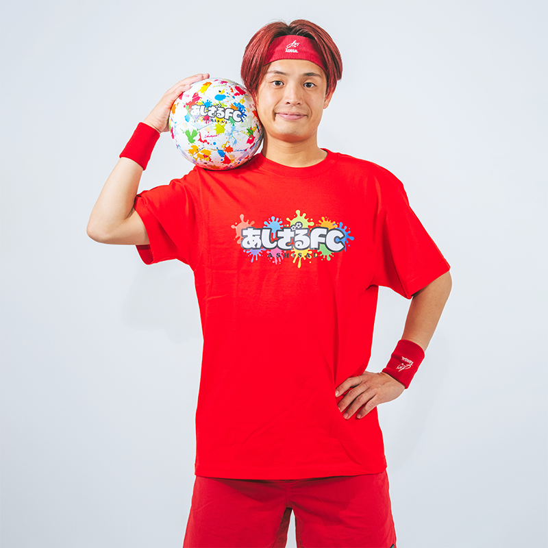 あしざるFCロゴTシャツ　赤