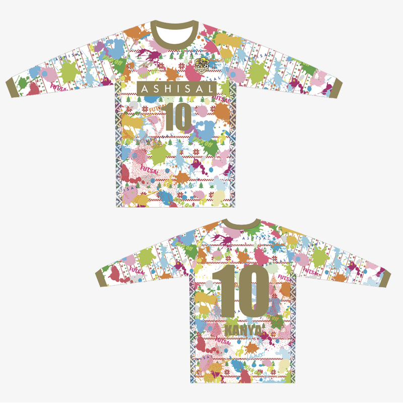 【期間限定】あしざるFCユニフォーム長袖シャツ-2025-26 限定デザイン-　背番号10番　KANYA(かにゃ)